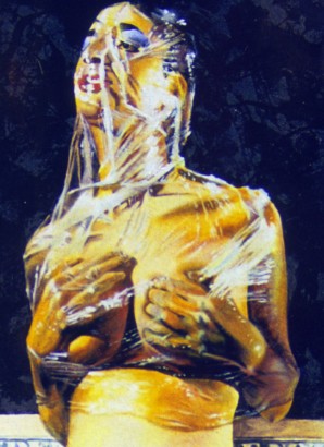 Detalle de la obra "Envasado...". Nozal, 1999