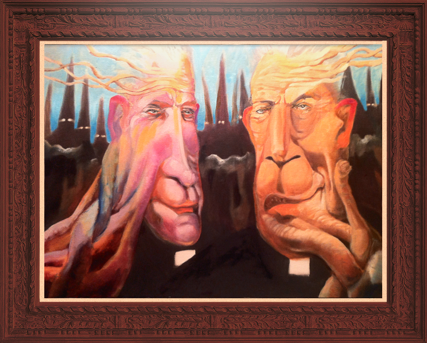 Justificando el celibato, Nozal 2012, oleo lienzo