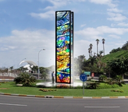 Ubicación prevista para escultura vitral de NOZAL 2006. Visualización.